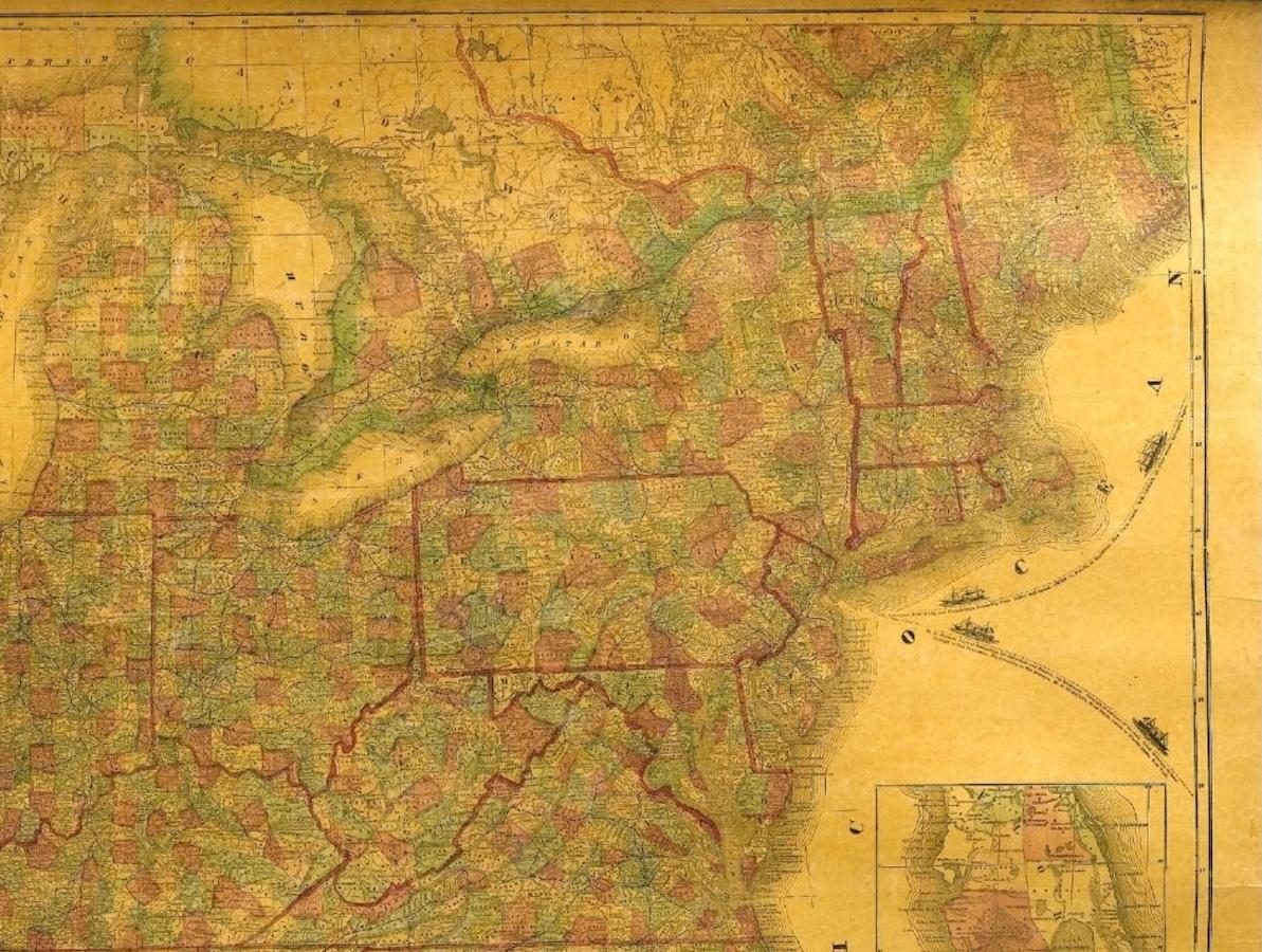 1863 „Lloyd's New Map of the United States, the Canadas, and New Brunswick“ im Angebot 2