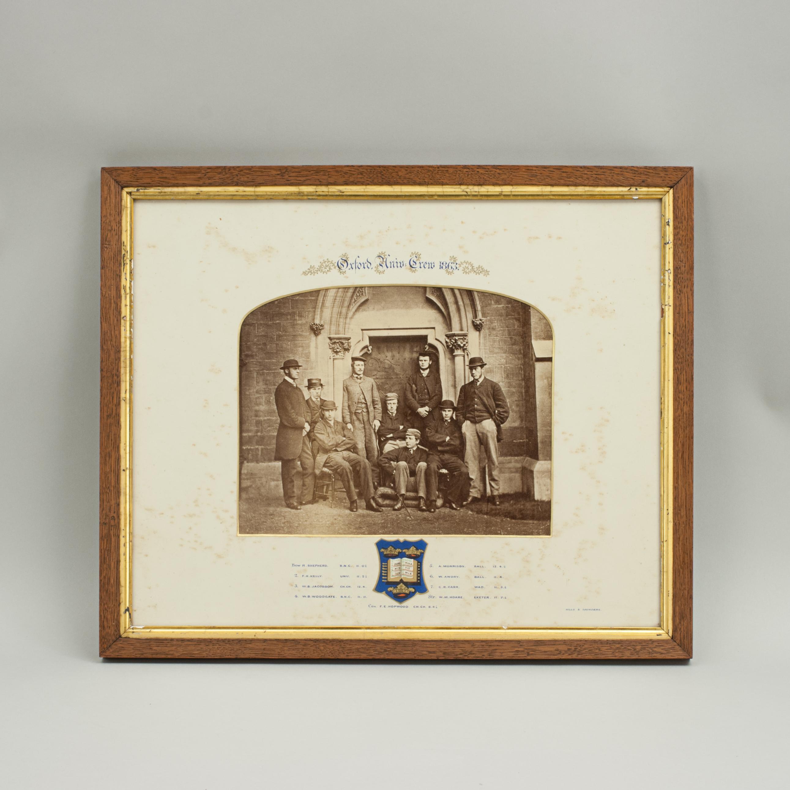 British 1863 Oxford University Boat Race Team Photograph, Early Historic Photograph