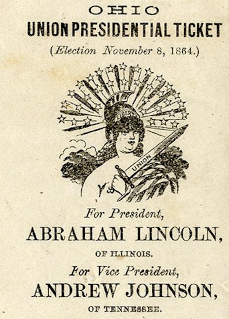 American 1864 Abraham Lincoln Presidential Election Soldier's Ballot