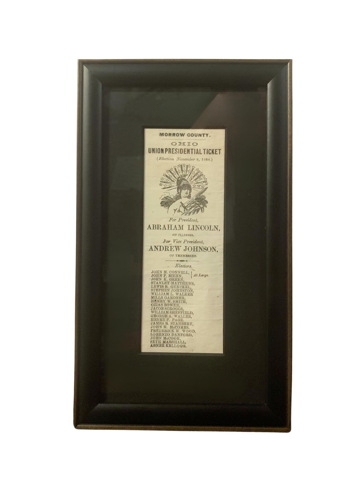 Mid-19th Century 1864 Abraham Lincoln Presidential Election Soldier's Ballot