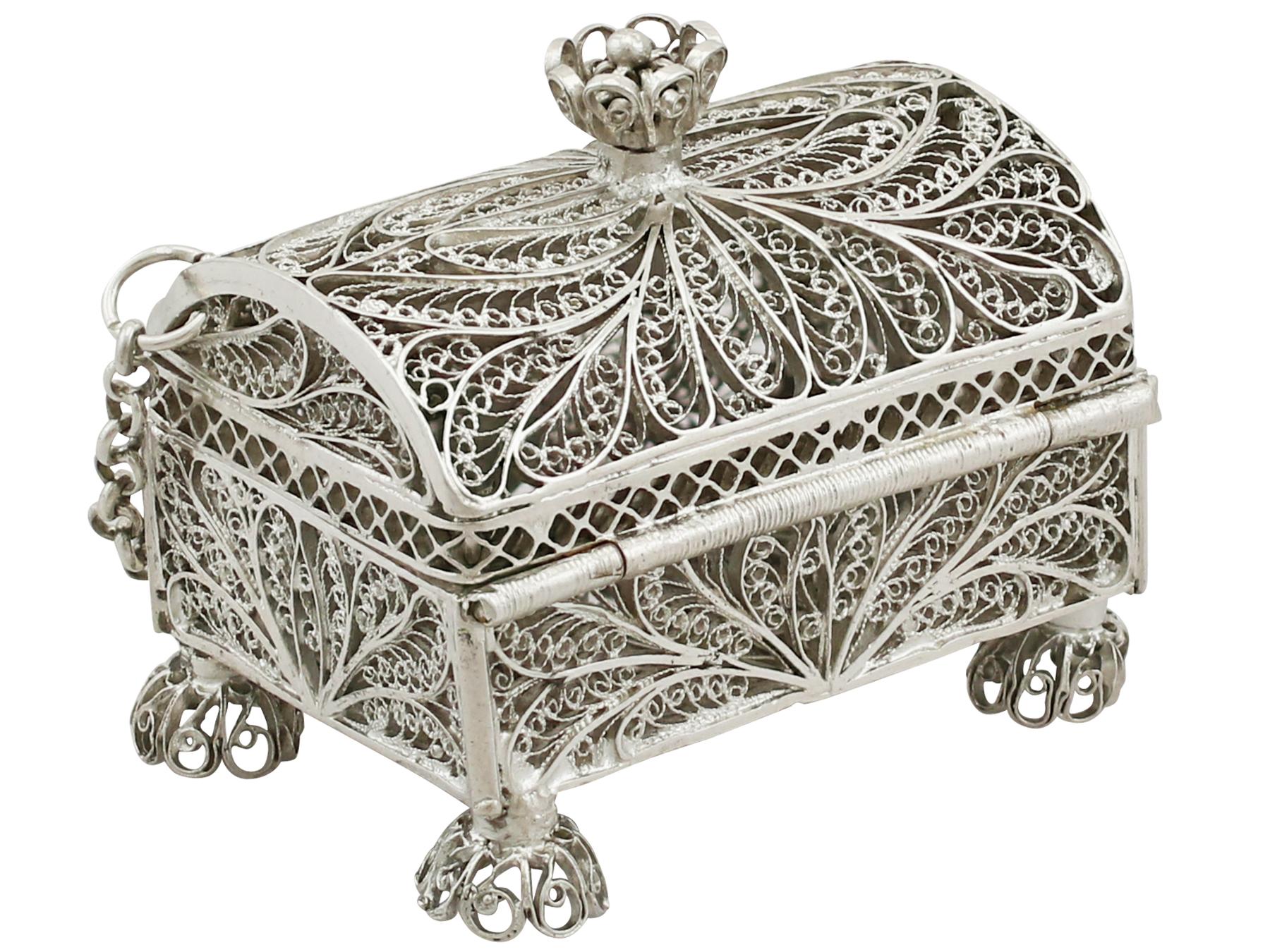 vintage silver trinket box