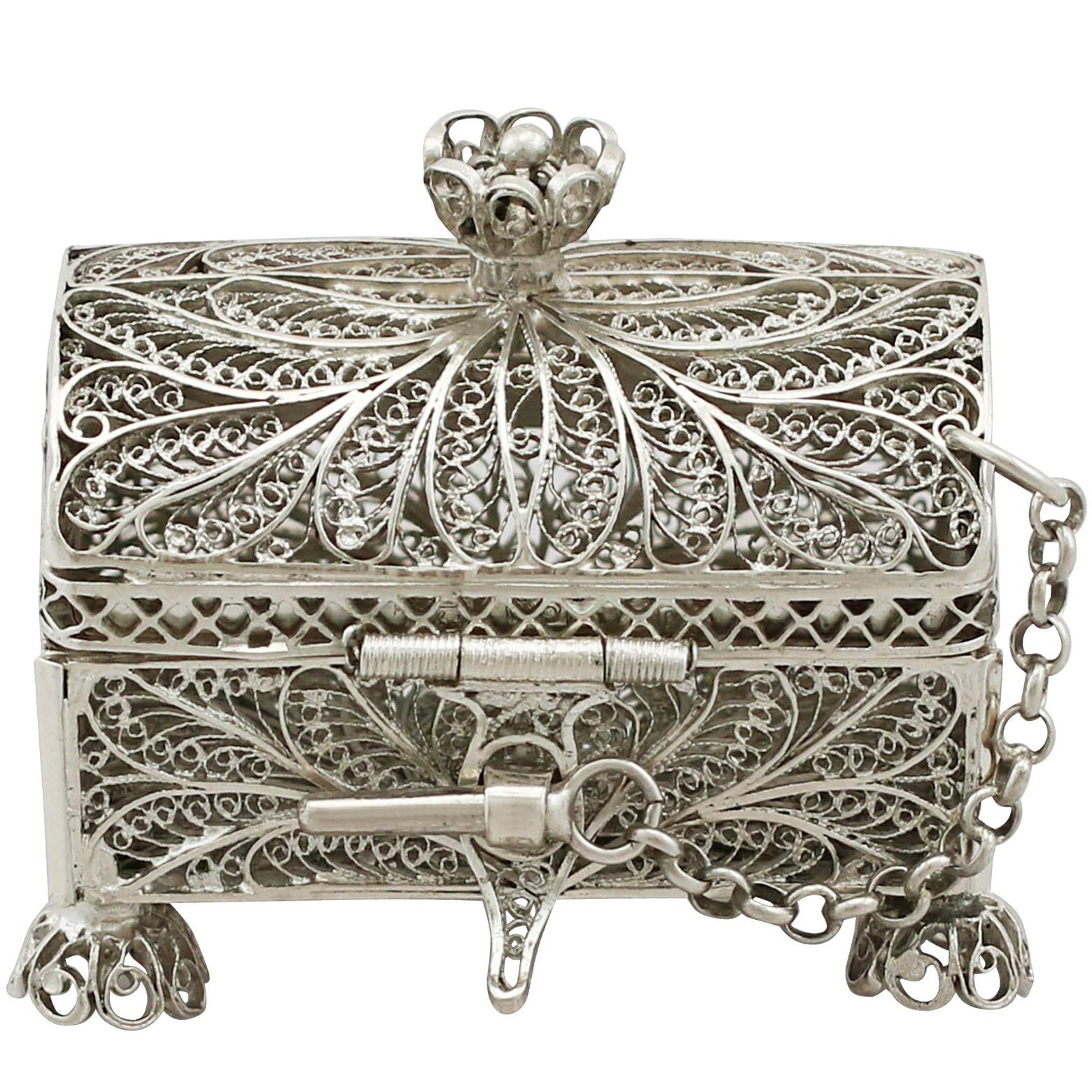 1864 Antique Russian Silver Trinket Box