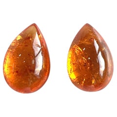 18.64 Carats Fanta Spessartite Garnet Pear 2 Pieces Top Quality Natural Gemstone