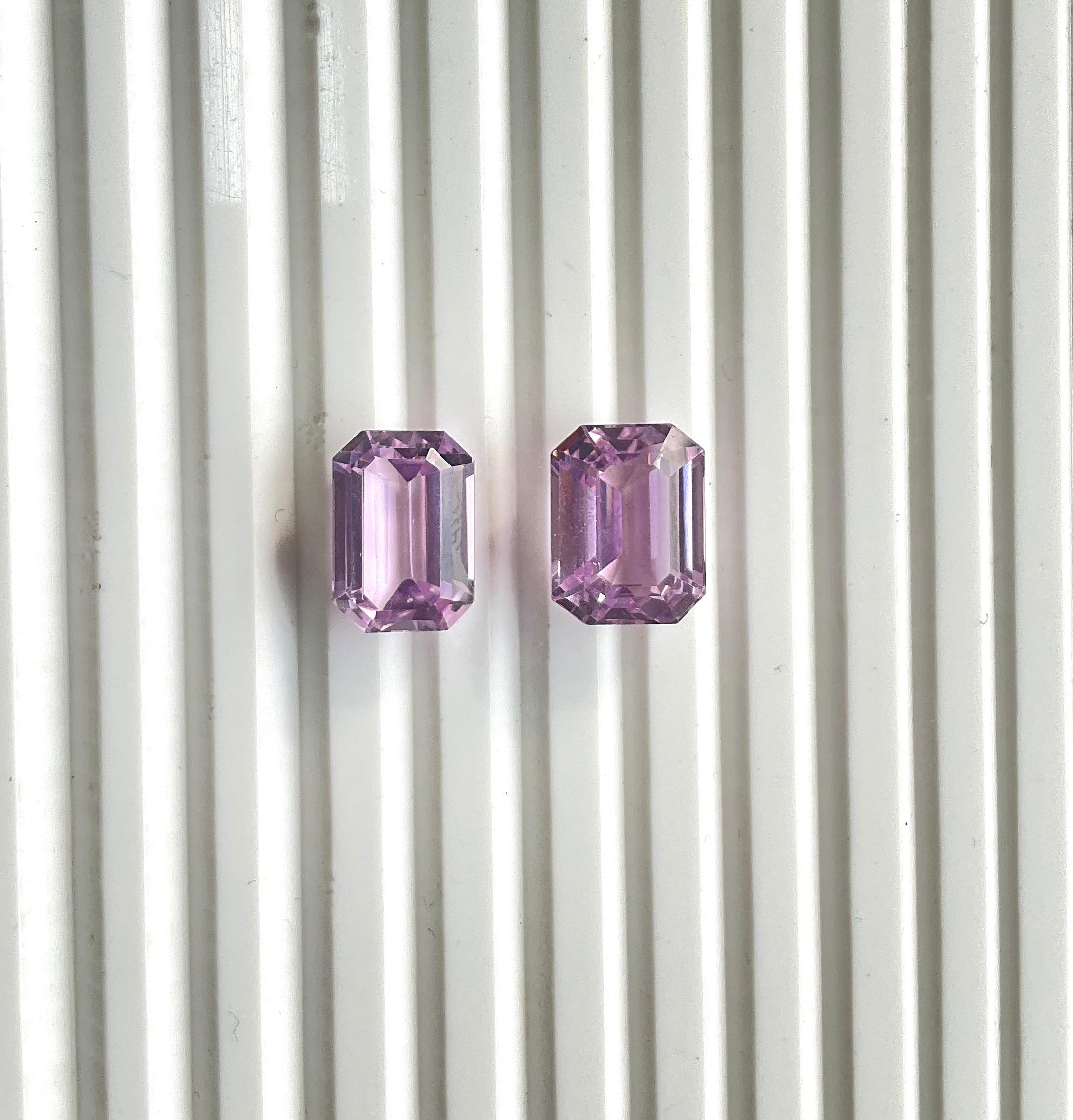 Art Deco 18.64 Carats Pink Kunzite Octagon Natural Cut Stones For Fine Gem Jewellery For Sale