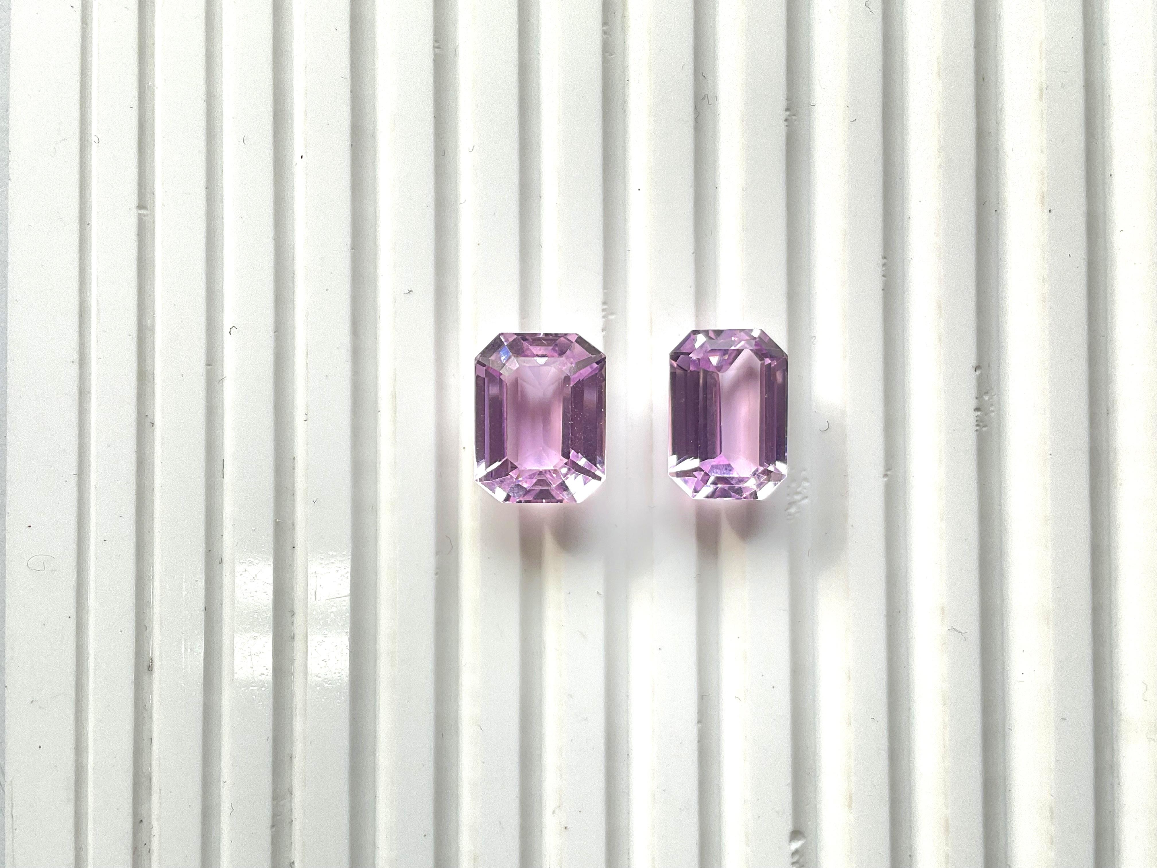 18.64 Carats Pink Kunzite Octagon Natural Cut Stones For Fine Gem Jewellery In Fair Condition For Sale In Jaipur, RJ