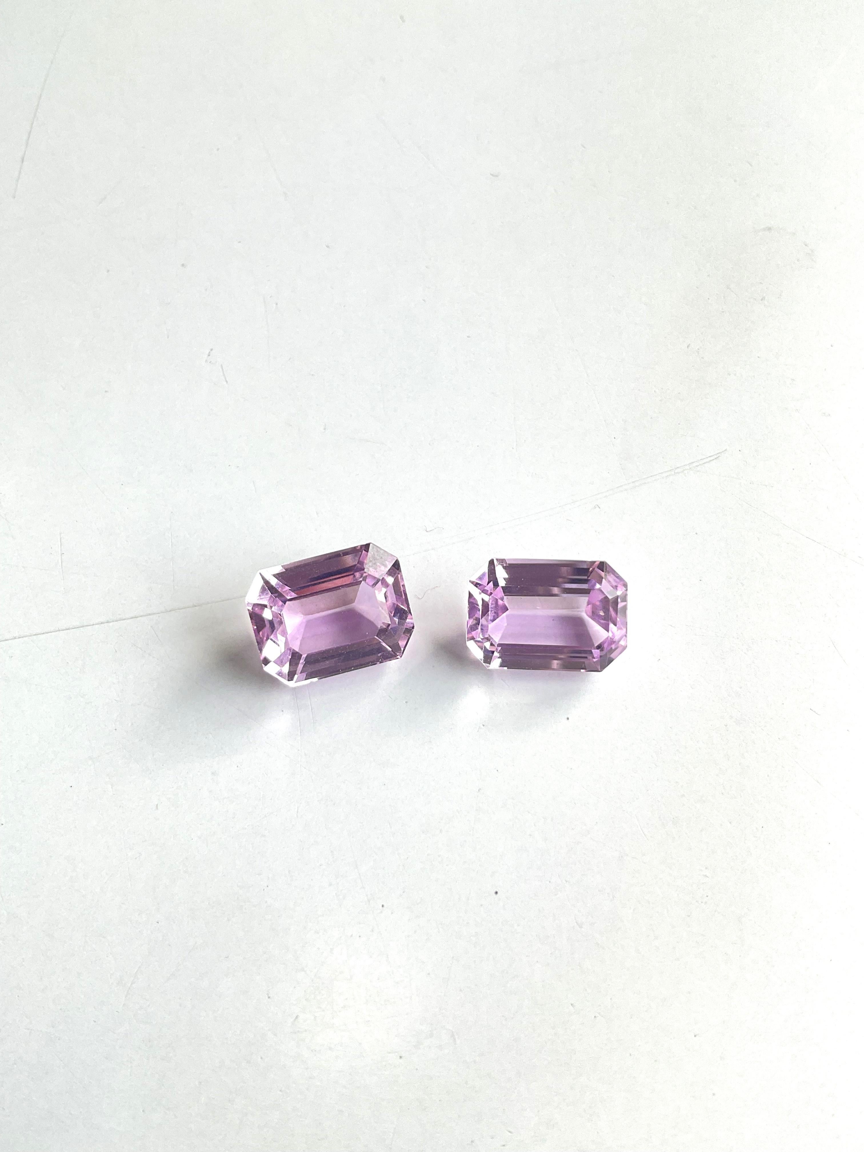 18.64 Carats Pink Kunzite Octagon Natural Cut Stones For Fine Gem Jewellery For Sale 1