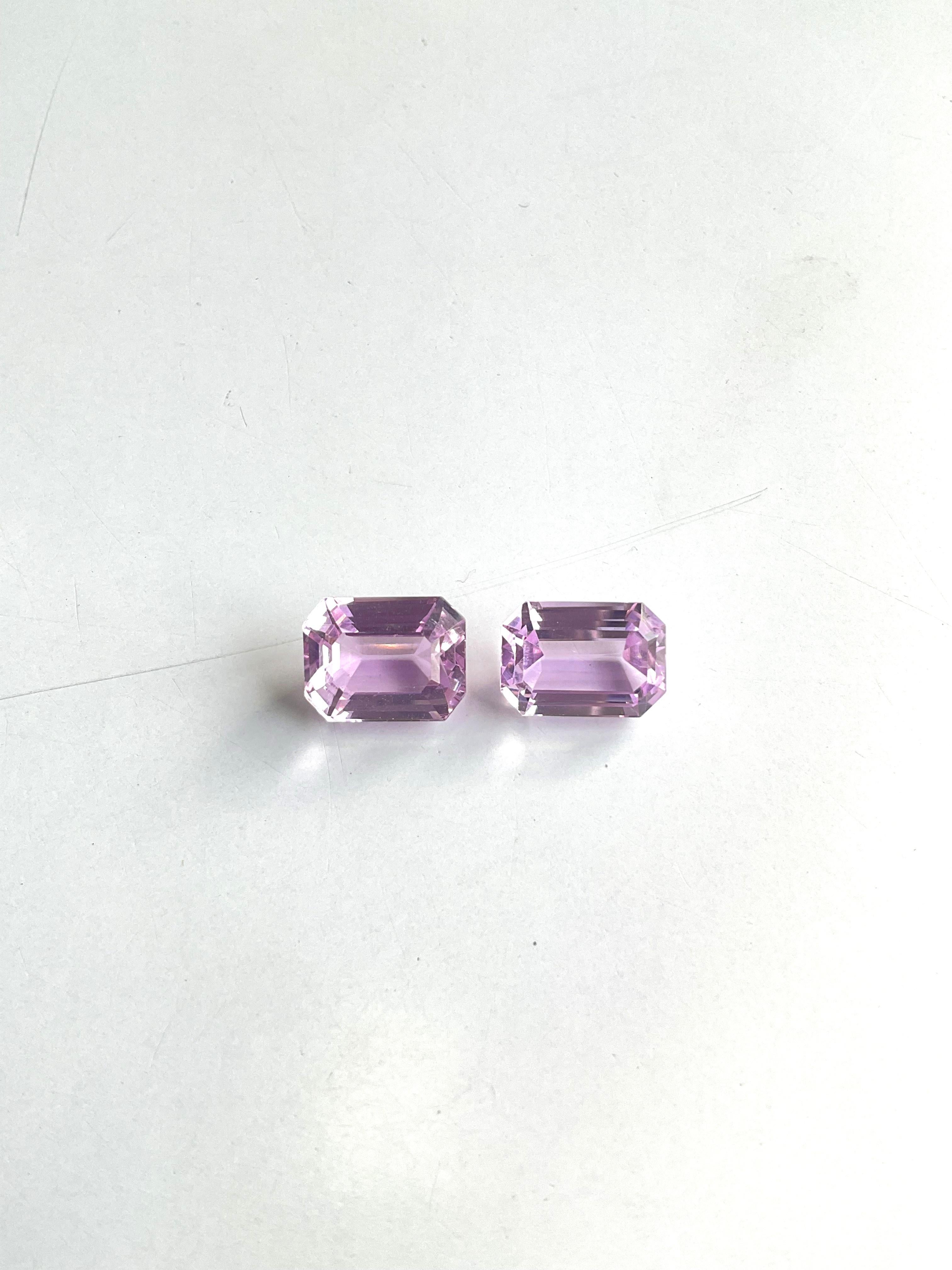 18.64 Carats Pink Kunzite Octagon Natural Cut Stones For Fine Gem Jewellery For Sale 2