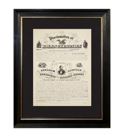 1864 Engraving of Lincoln's "Proclamation of Emancipation" by Charles Shober
