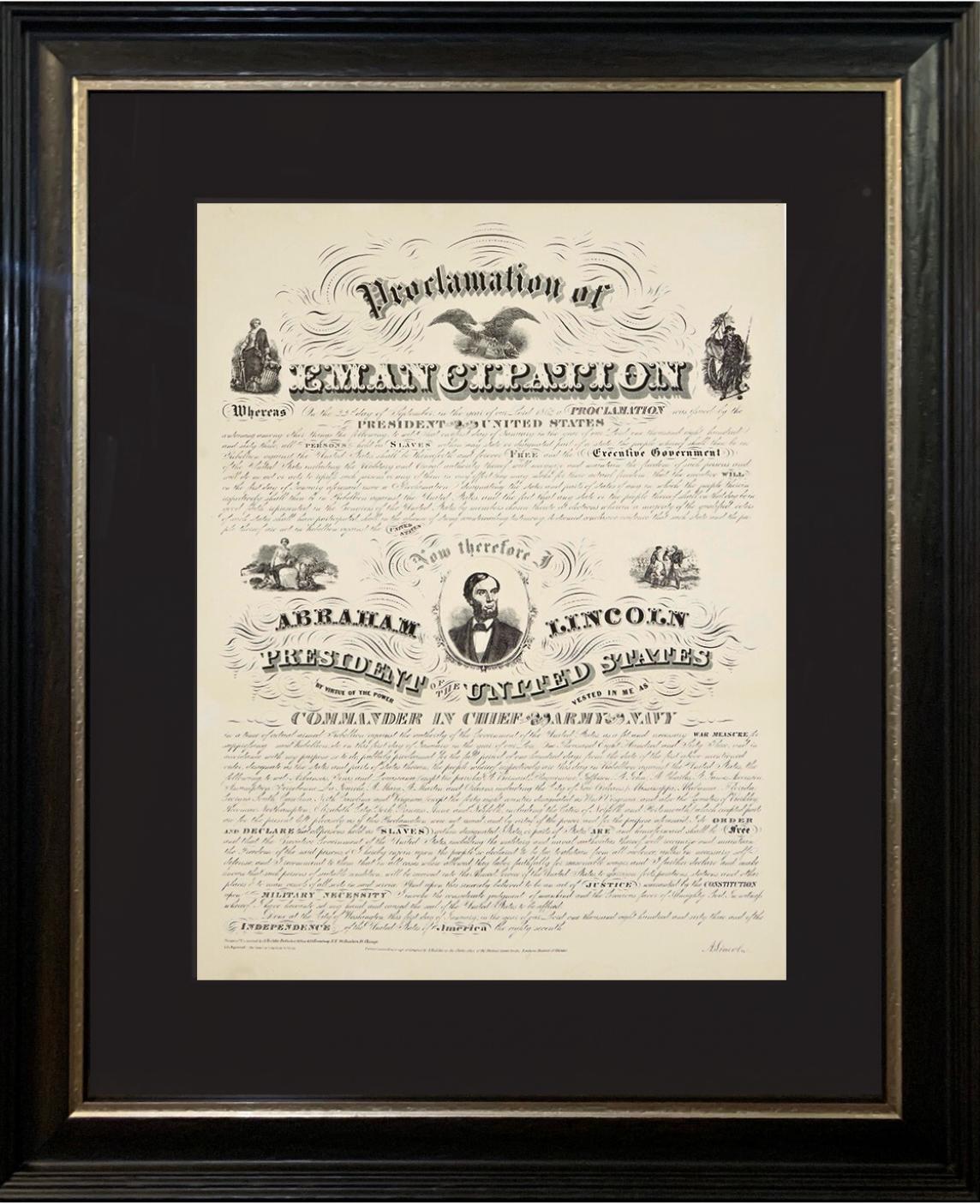 1864 Gravur von Lincolns „Proclamation of Emancipation“ von Charles Shober (Amerikanische Klassik) im Angebot