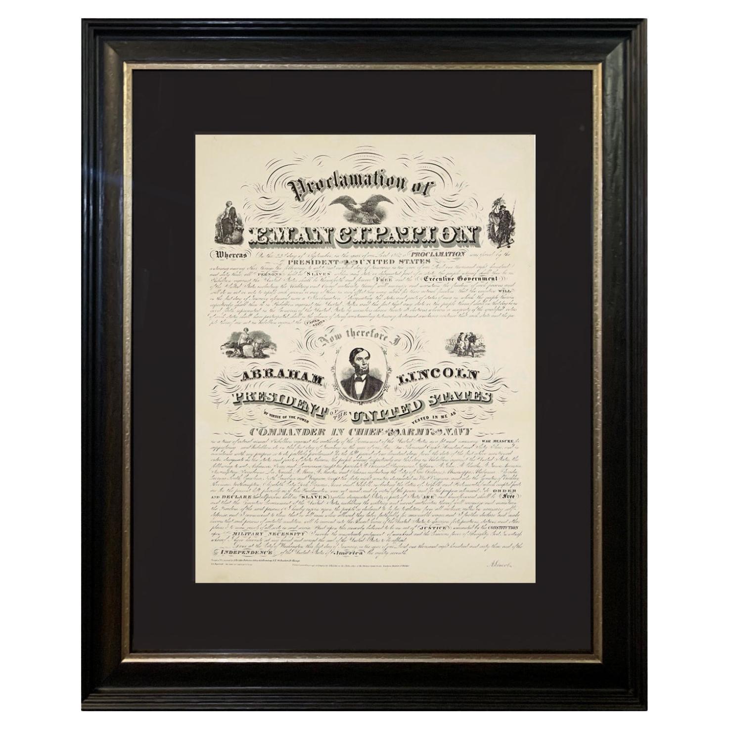 Incisione del 1864 del "Proclama di emancipazione" di Charles Shober