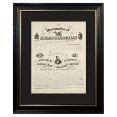 1864 Engraving of Lincoln's "Proclamation of Emancipation" by Charles Shober