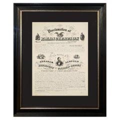 1864 Engraving of Lincoln's "Proclamation of Emancipation" by Charles Shober