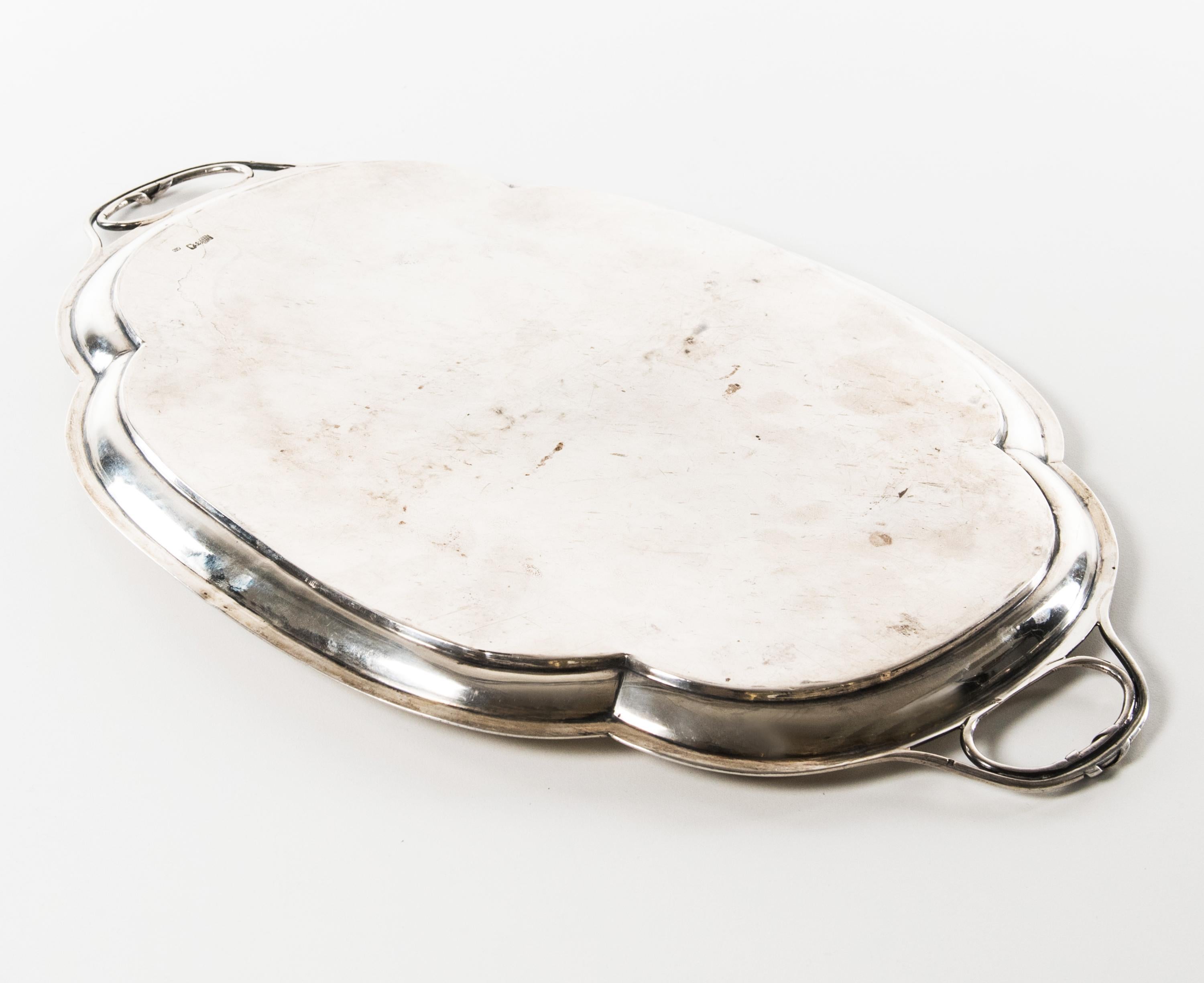 Women's or Men's 1864 Imperial Russian Serving Platter House of Pechnikof 84 Silver / 562 gr For Sale