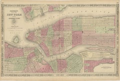 1864 Johnson's Map of New York City and Adjacent Cities