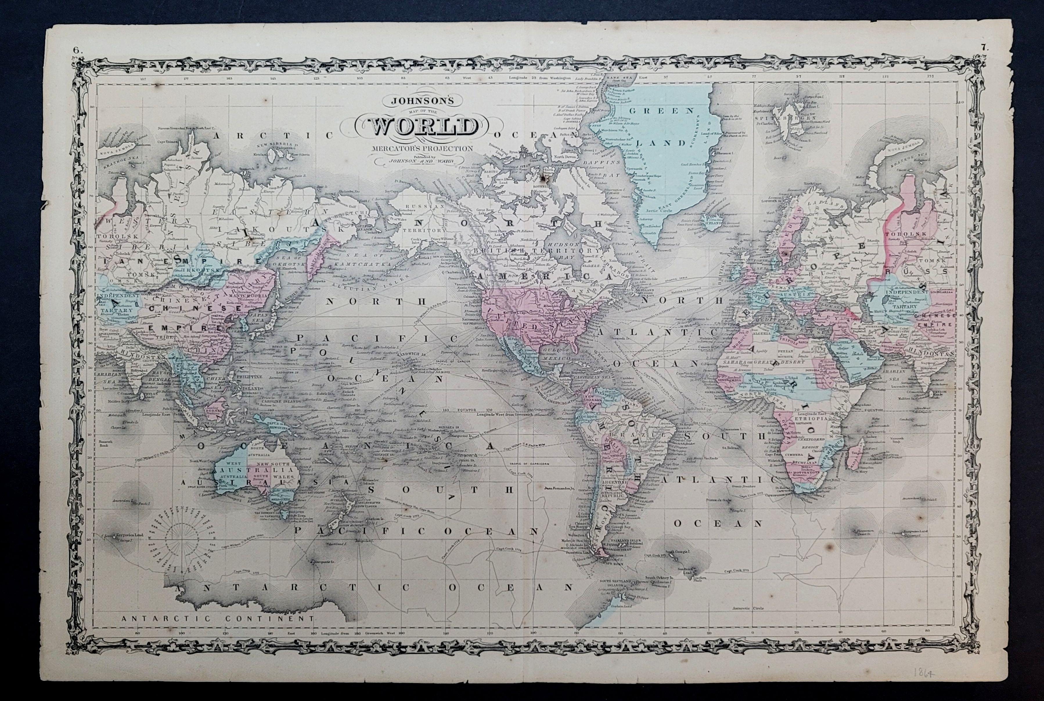 An 1864 Johnson's map of 
the World on Mercator's Projection
Ric.b009


About this Item

