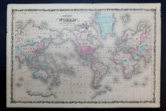 1864 Johnson's Map of the World on Mercator's Projection, Ric.B009
