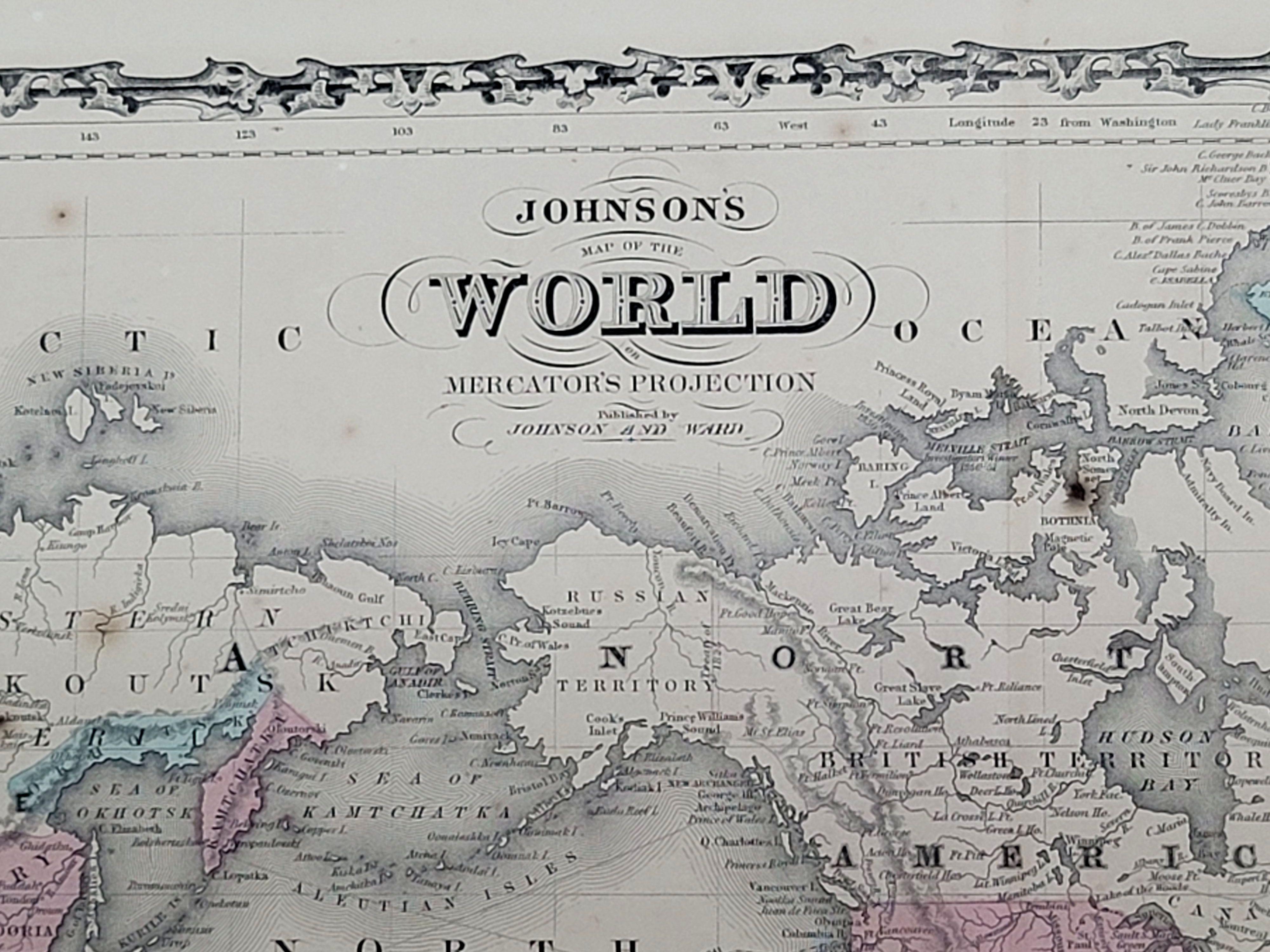 world map 1864