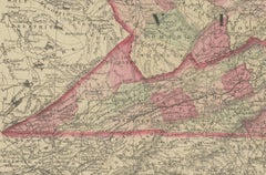 1864 Johnson's Map of Virginia, Delaware, and Maryland with Fort Monroe Inset