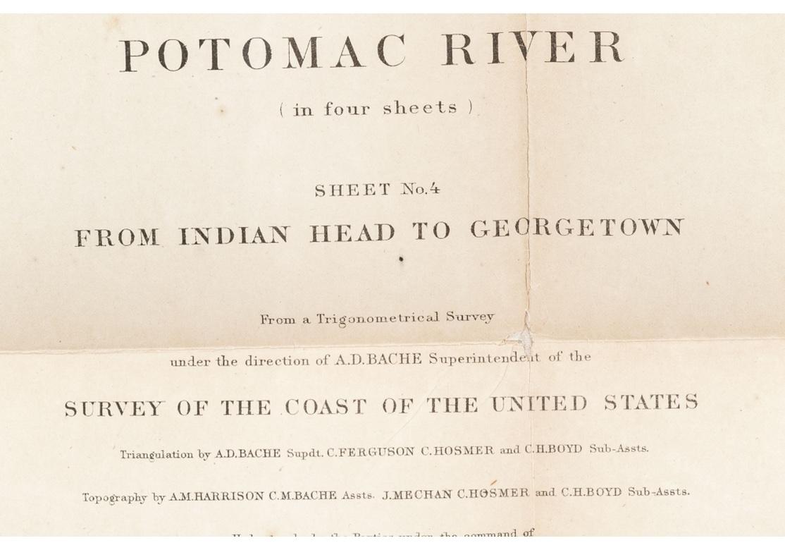 1864 U.S. Coast Survey of the Potomac River, from Indian Head to Georgetown For Sale 2