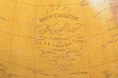 1864s Paravia Milano Antique Rare Physical and Political Terrestrial Globe