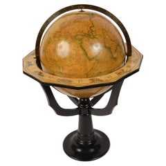 1864s Paravia Milano Antique Rare Physical and Political Terrestrial Globe 