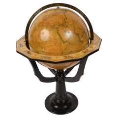 1864s Paravia Milano Antiguo Raro Globo Terrestre Físico y Político