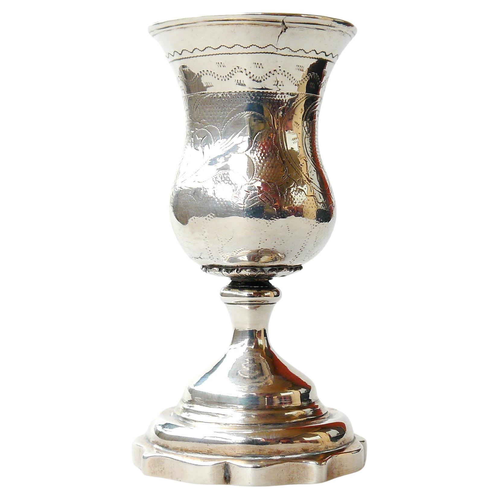 1865 Antique Tsarist Imperial Russian Cup Bokal 84 Sterling Silver / 160 gr
