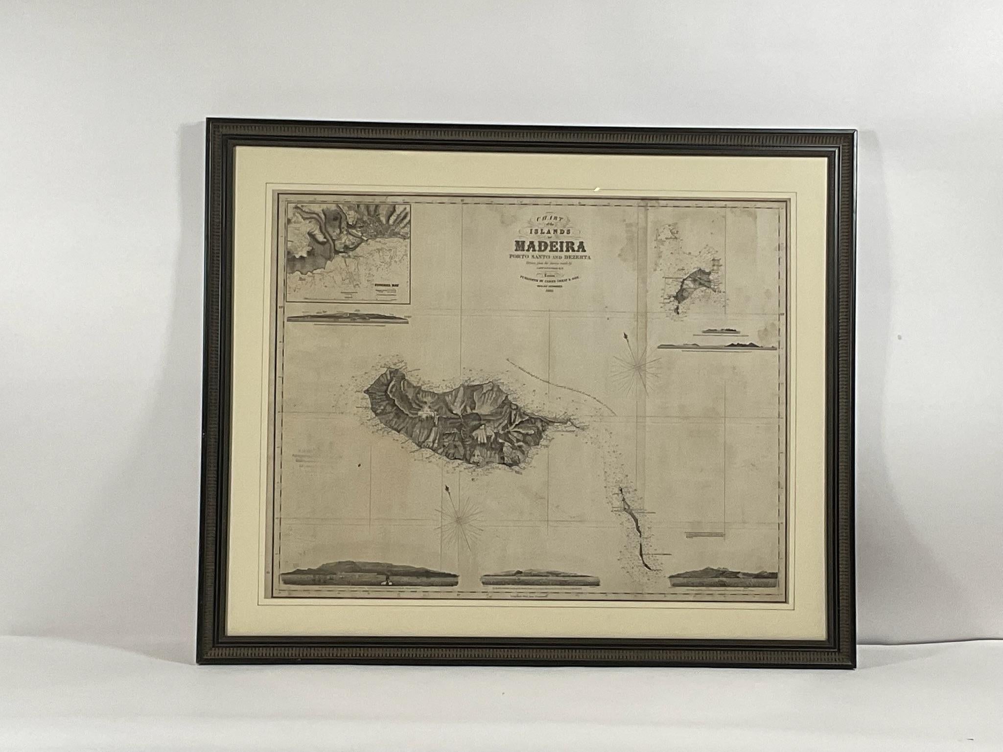 European 1865 Chart of the Islands of Madeira For Sale