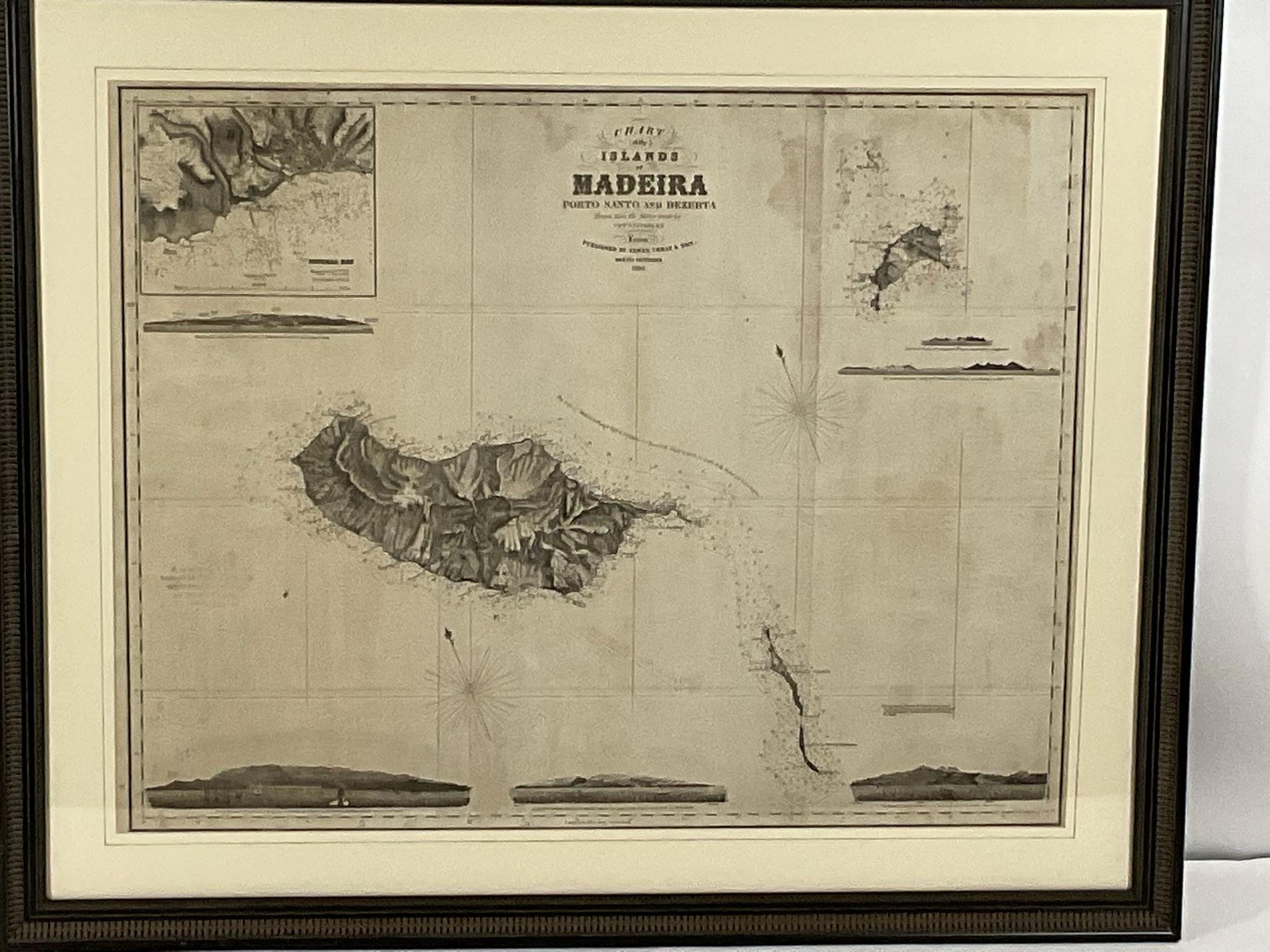 1865 Chart of the Islands of Madeira In Good Condition For Sale In Norwell, MA
