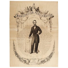 Proclama di emancipazione del 1865, litografia antica di P & A. Duval e figlio