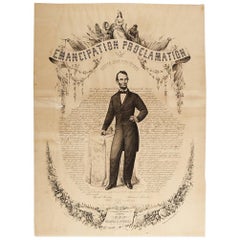 1865 Emancipation Proclamation, Antique Lithograph by P.S. Duval and Son