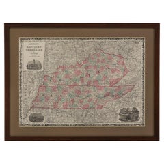 Antique 1865 "Johnson's Kentucky and Tennessee" Map by Johnson and Ward