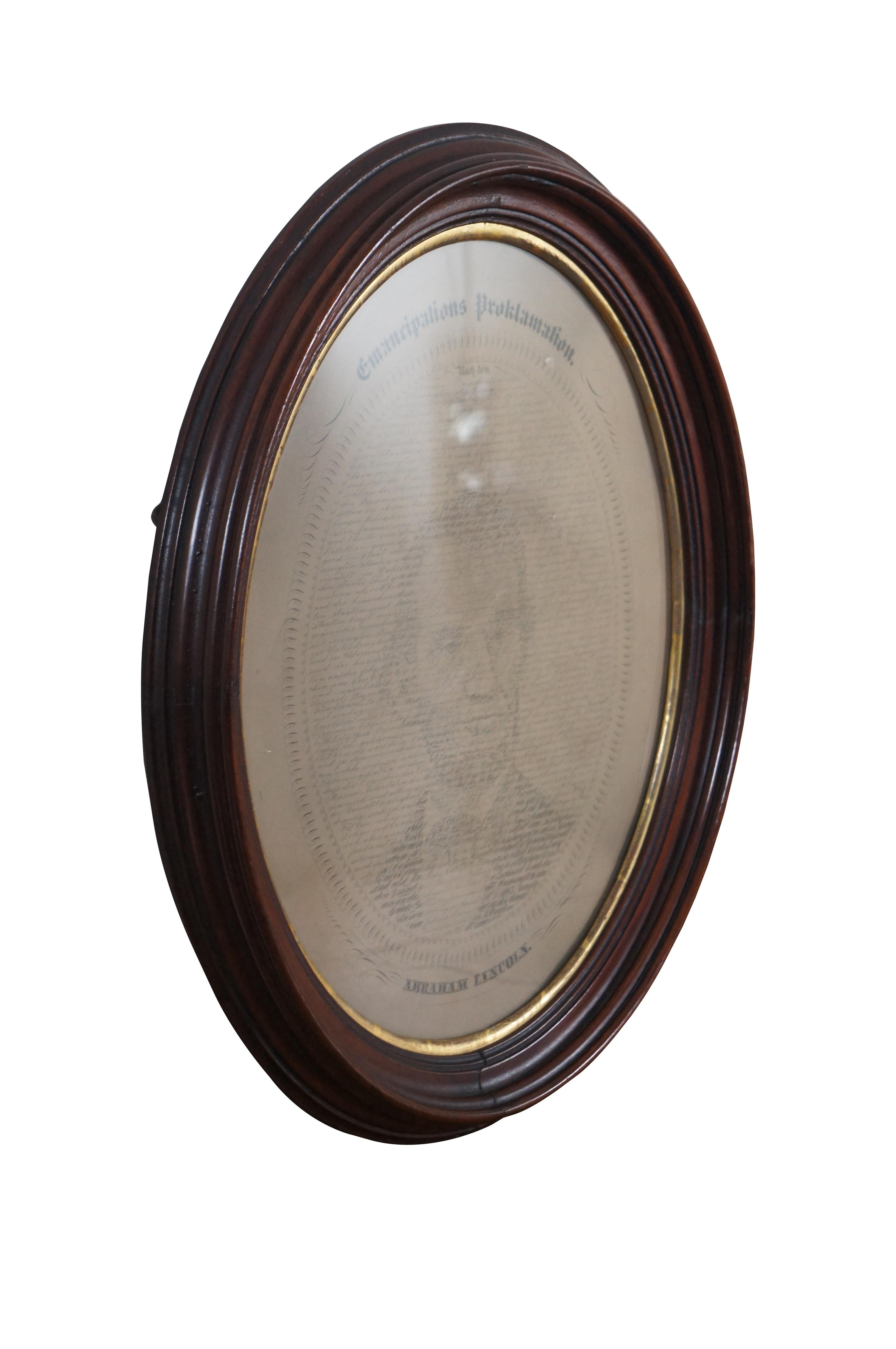 1865 W.H. Pratt Deutsche kalligrafische Emancipation Proclamation Lincoln-Porträt  (Viktorianisch) im Angebot