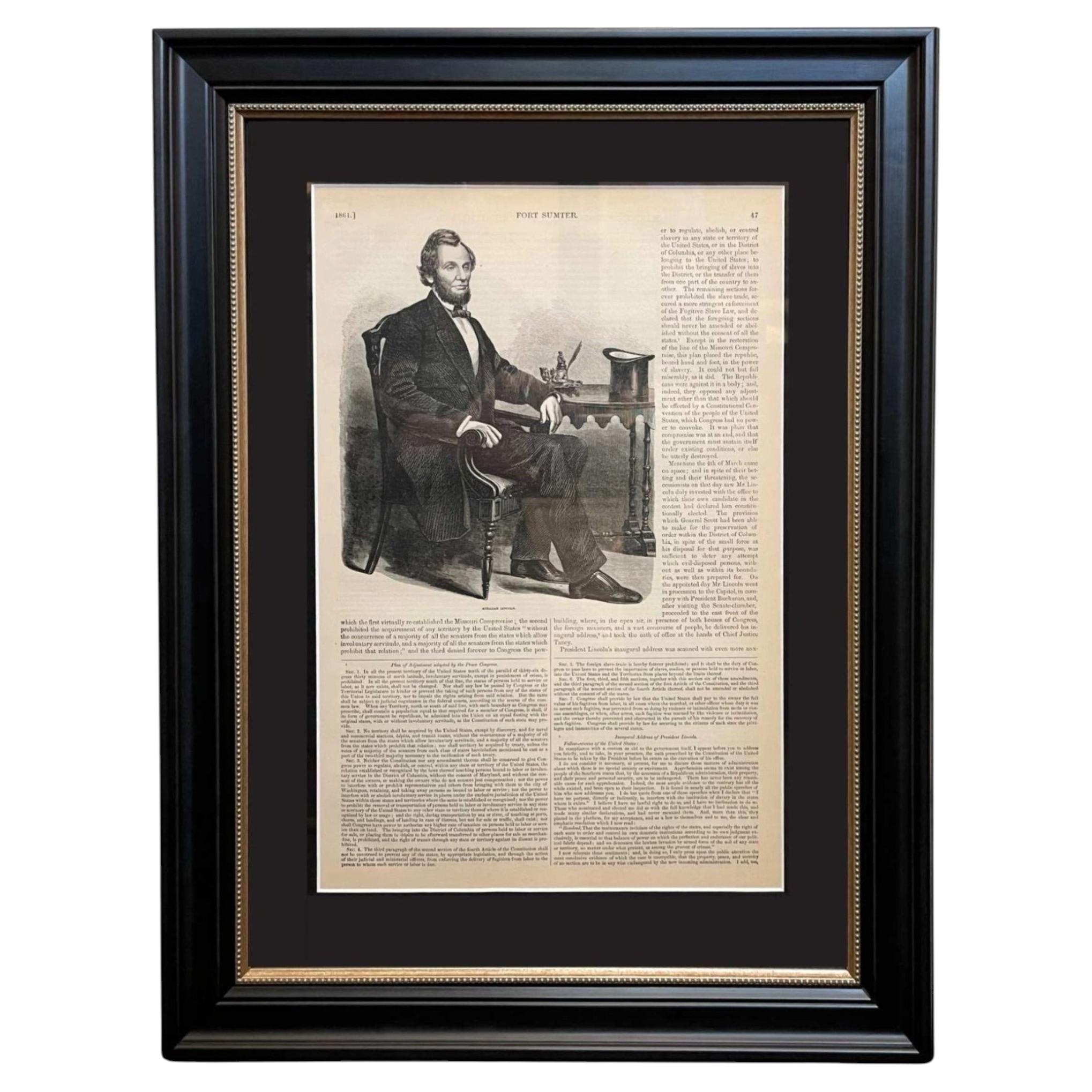 1866 "Abraham Lincoln" Seated Portrait, Published by McDonnell Bros. For Sale