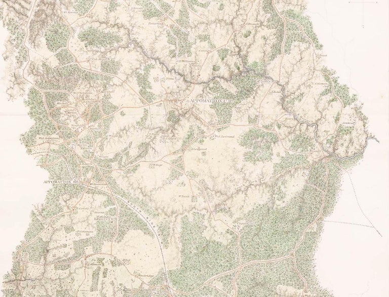 1867 Antique Appomattox Court House Map from Surveys For Sale at 1stdibs