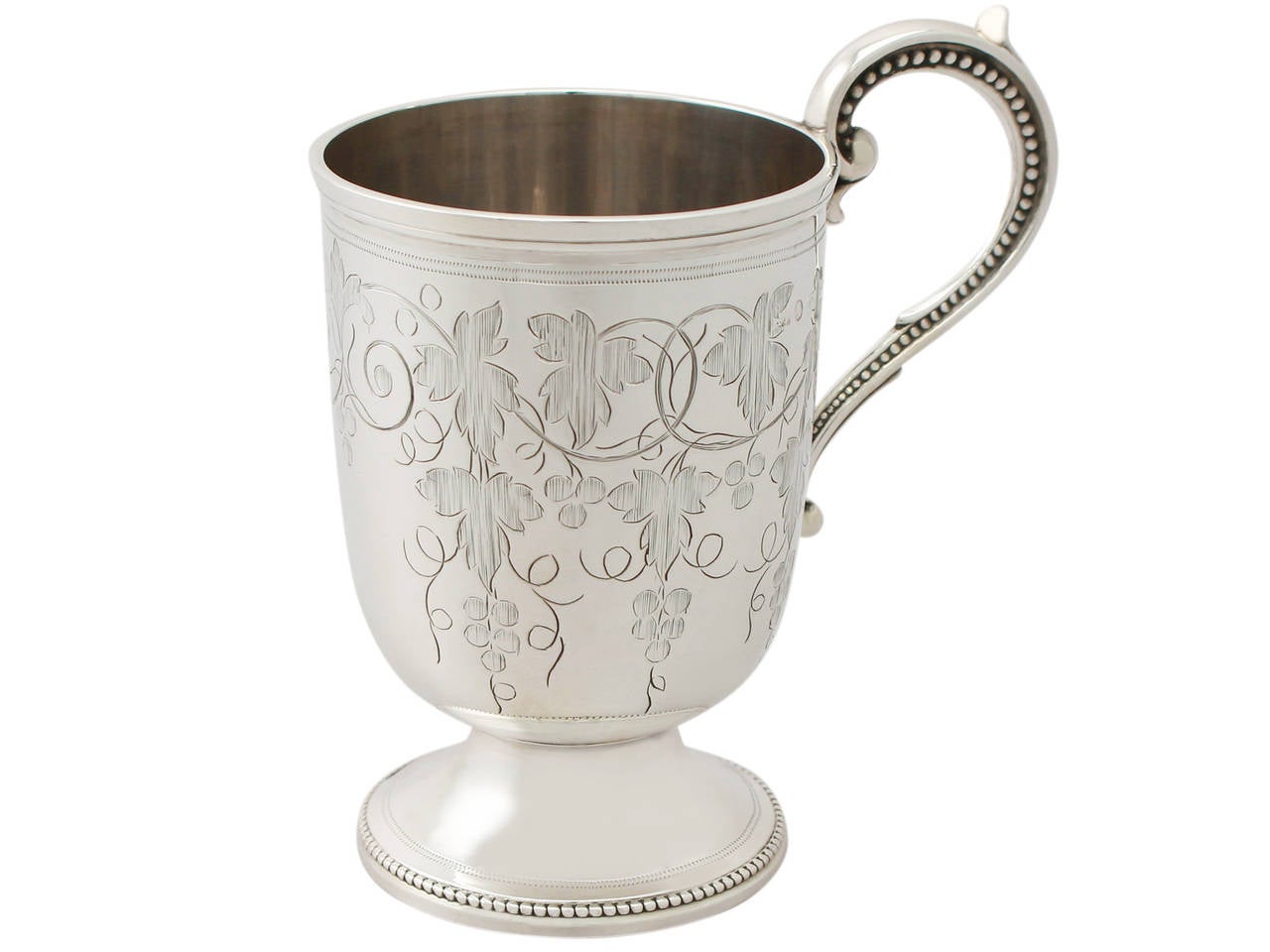 1867 Antique Victorian Sterling Silver Christening Mug In Excellent Condition In Jesmond, Newcastle Upon Tyne