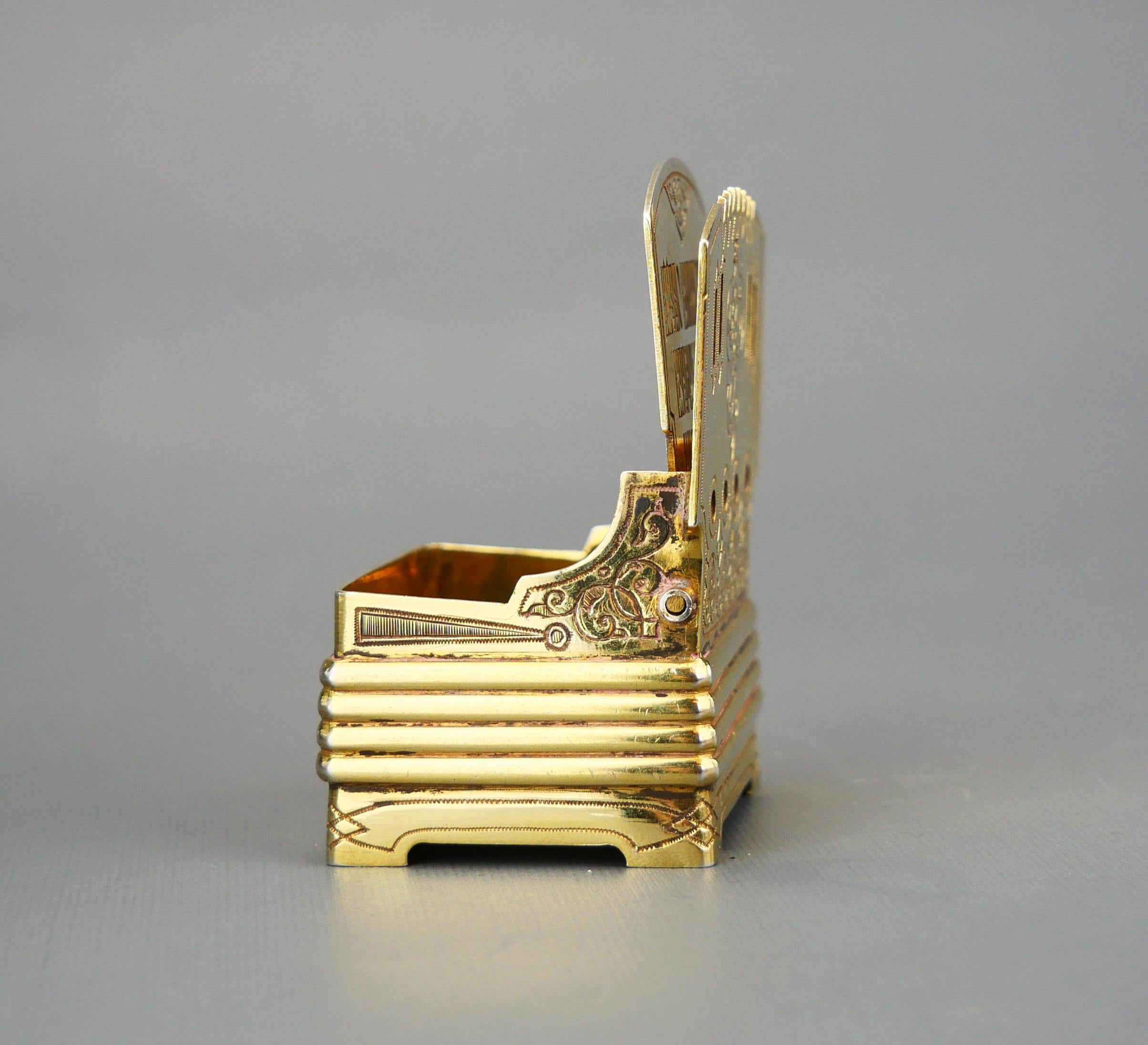 1868 Antique Imperial Russian Salt Sellar 84 Silver / 53gr For Sale 9