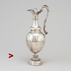 1868 British Victorian Wine Jug Decanter solid Sterling Silver  673 gram