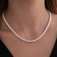 Halskette aus 18-karätigem Roségold mit natürlichen Diamanten (18,68 Karat) in abgestufter Größe, Geschenkset zur Brautparty