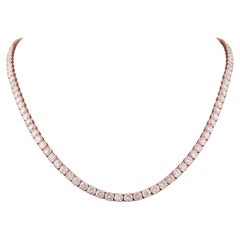 Collar escalonado de oro rosa de 14K con diamantes naturales de 18,68 ct, set de regalo para las fiestas navideñas
