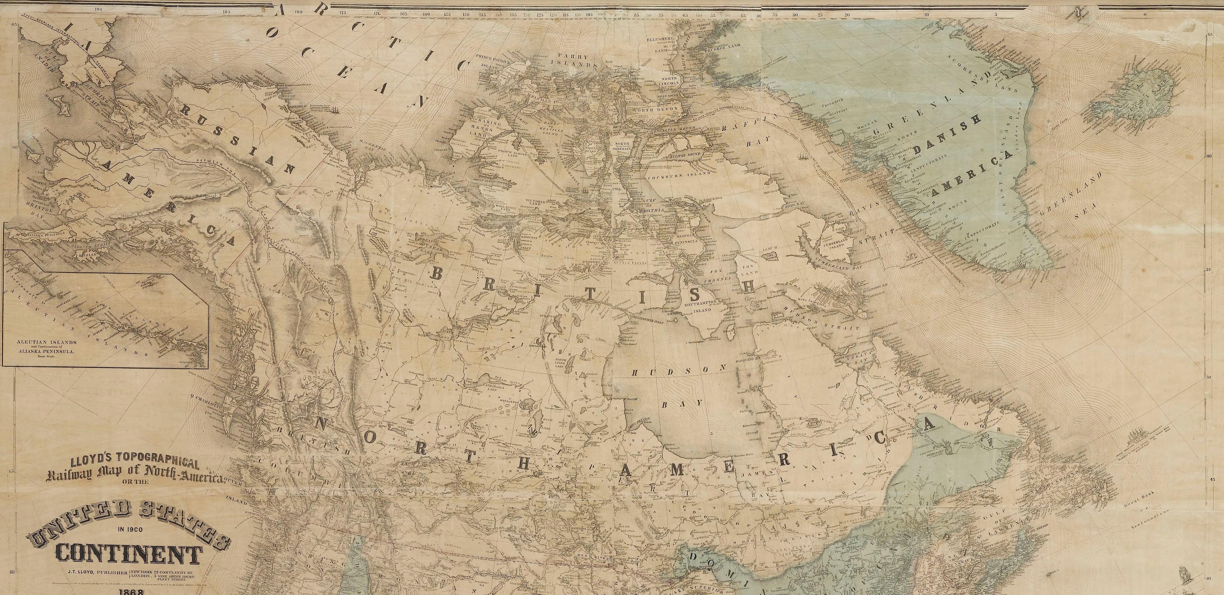1868 „Lloyd's Topographical Railway Map of North America...“ Wandkarte zum Aufhängen im Zustand „Gut“ im Angebot in Colorado Springs, CO
