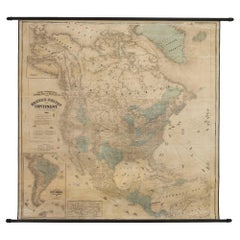 1868 „Lloyd's Topographical Railway Map of North America...“ Wandkarte zum Aufhängen