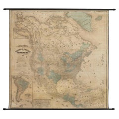 1868 "Lloyd's Topographical Railway Map of North America..." Hanging Wall Map