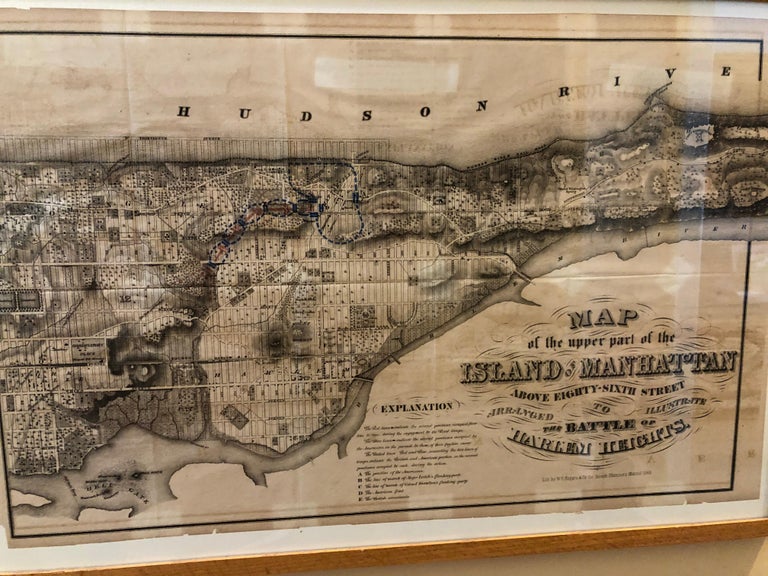American 1868 Map of the Upper Part of the Island of Manhattan Above 86th Street For Sale