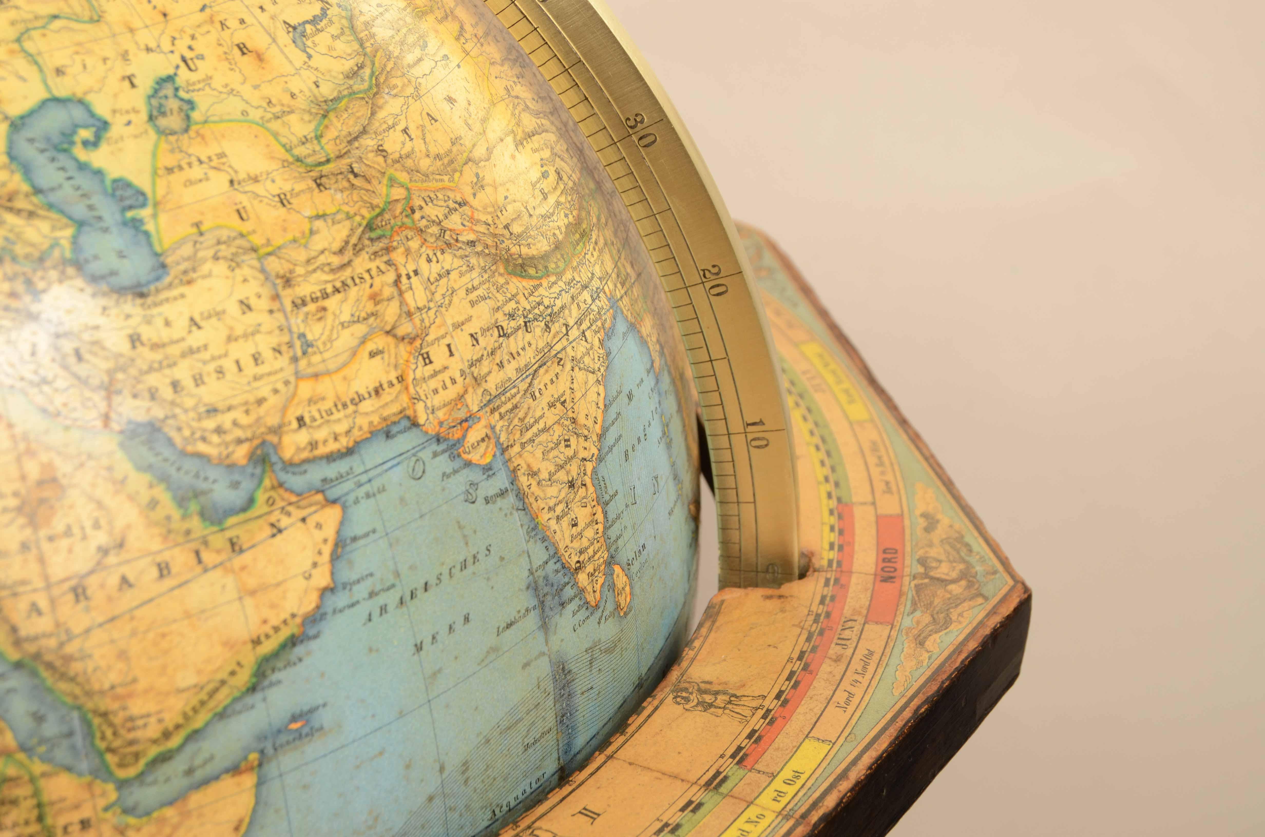 1868s globo terrestre edito da Verlag Dietrich Reimer dal cartografo Carl Adami in vendita 6