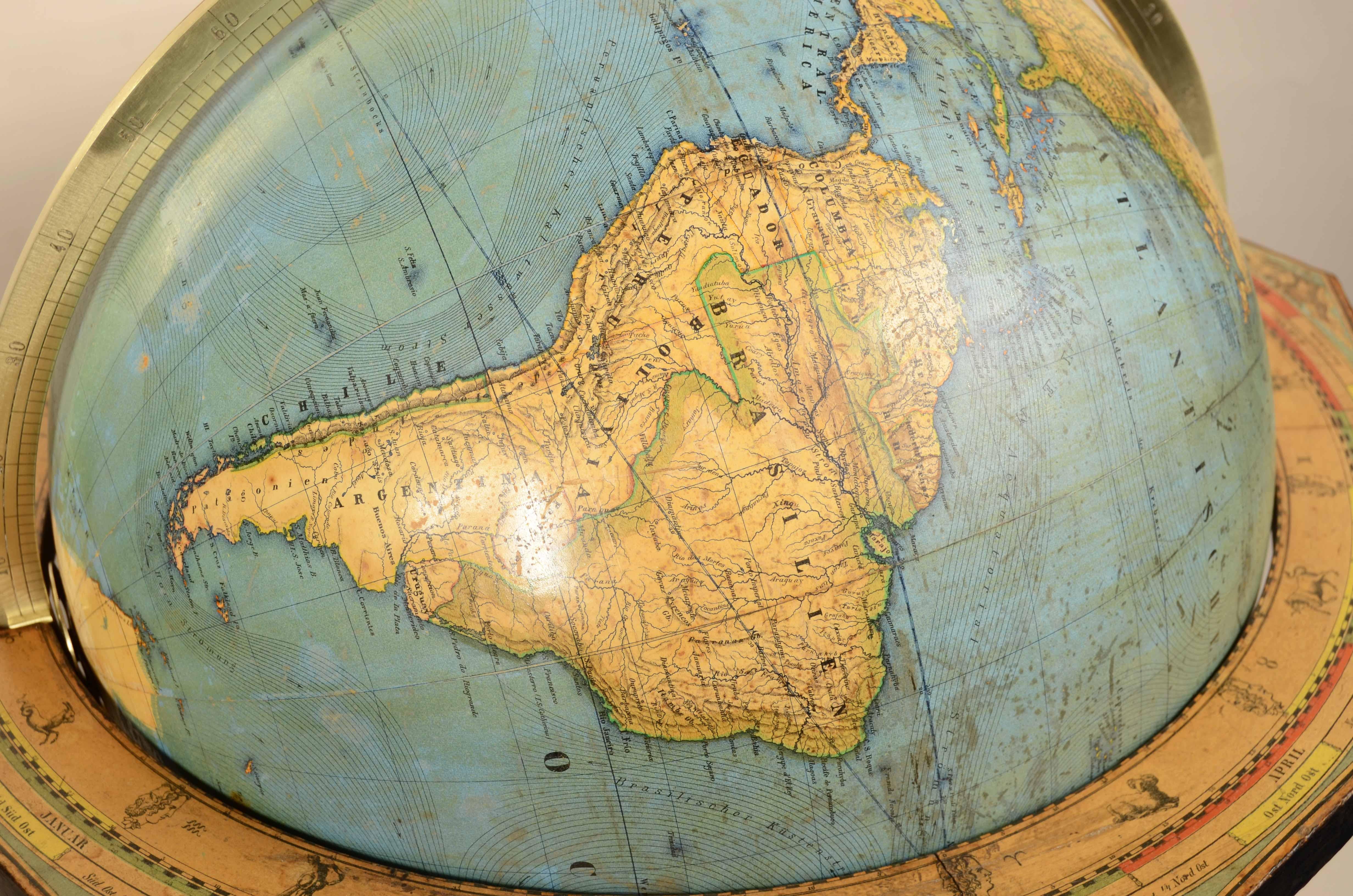 1868s globo terrestre edito da Verlag Dietrich Reimer dal cartografo Carl Adami in vendita 7