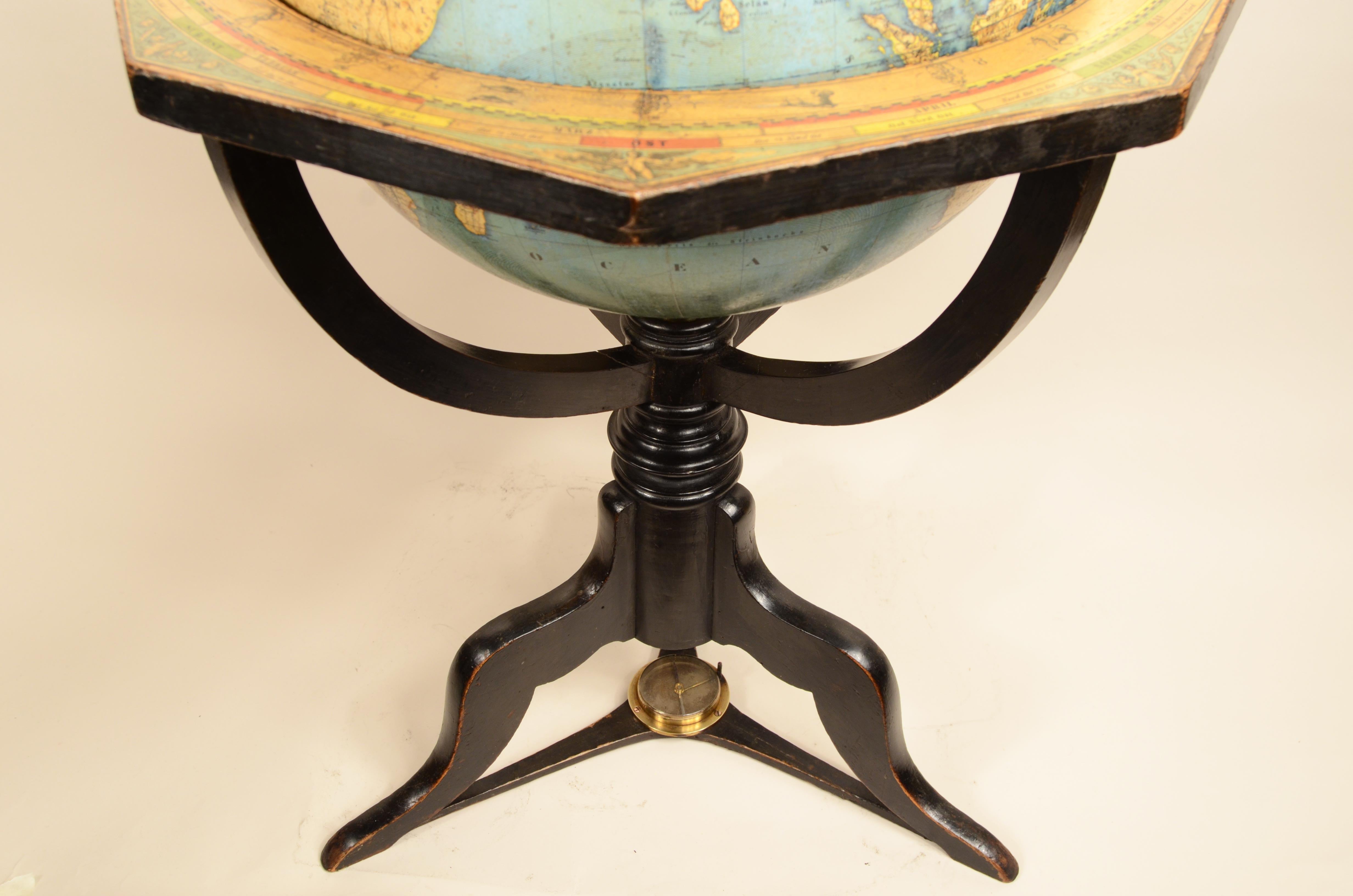 1868s globo terrestre edito da Verlag Dietrich Reimer dal cartografo Carl Adami in vendita 11