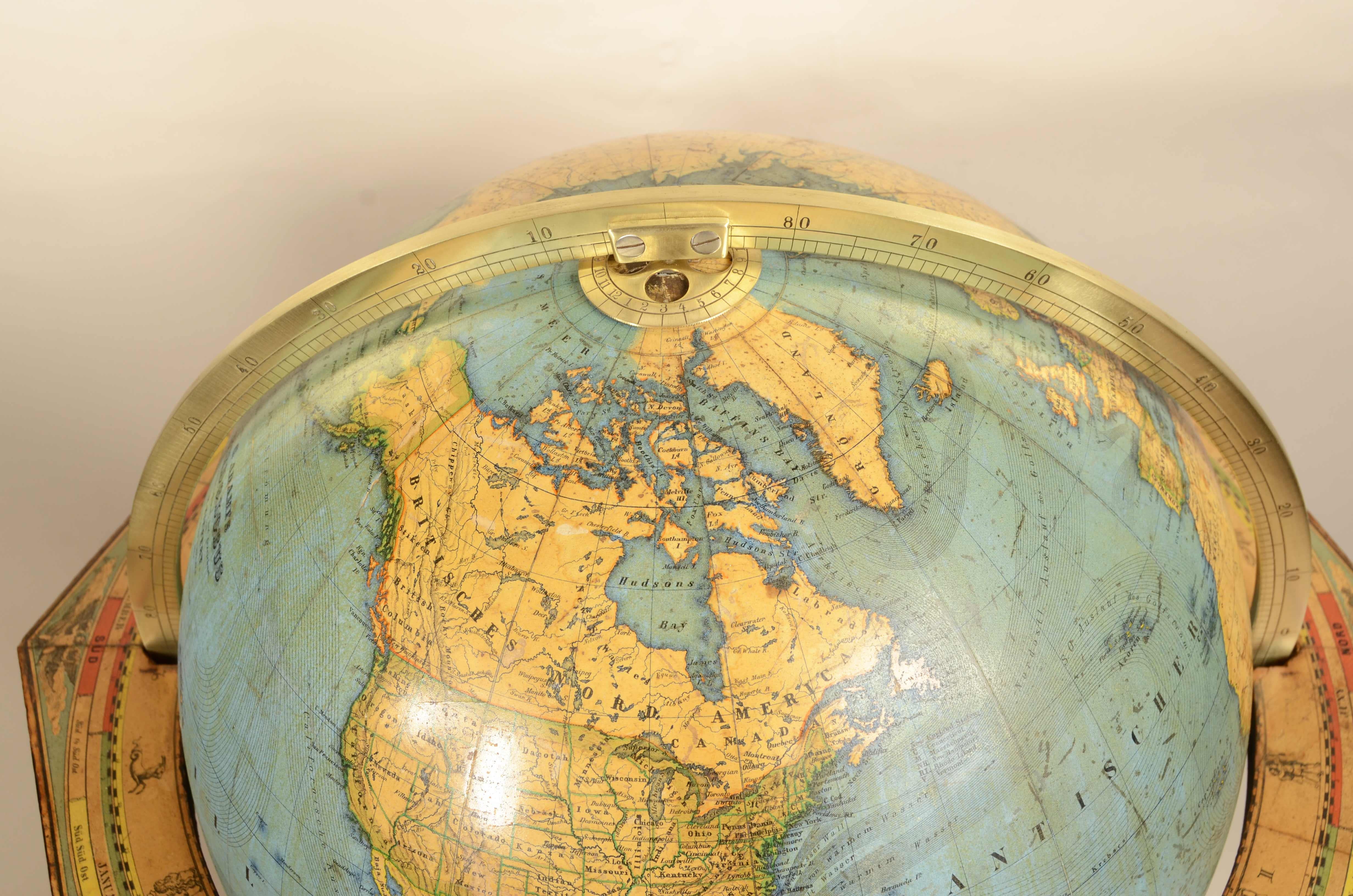 1868s globo terrestre edito da Verlag Dietrich Reimer dal cartografo Carl Adami in vendita 14