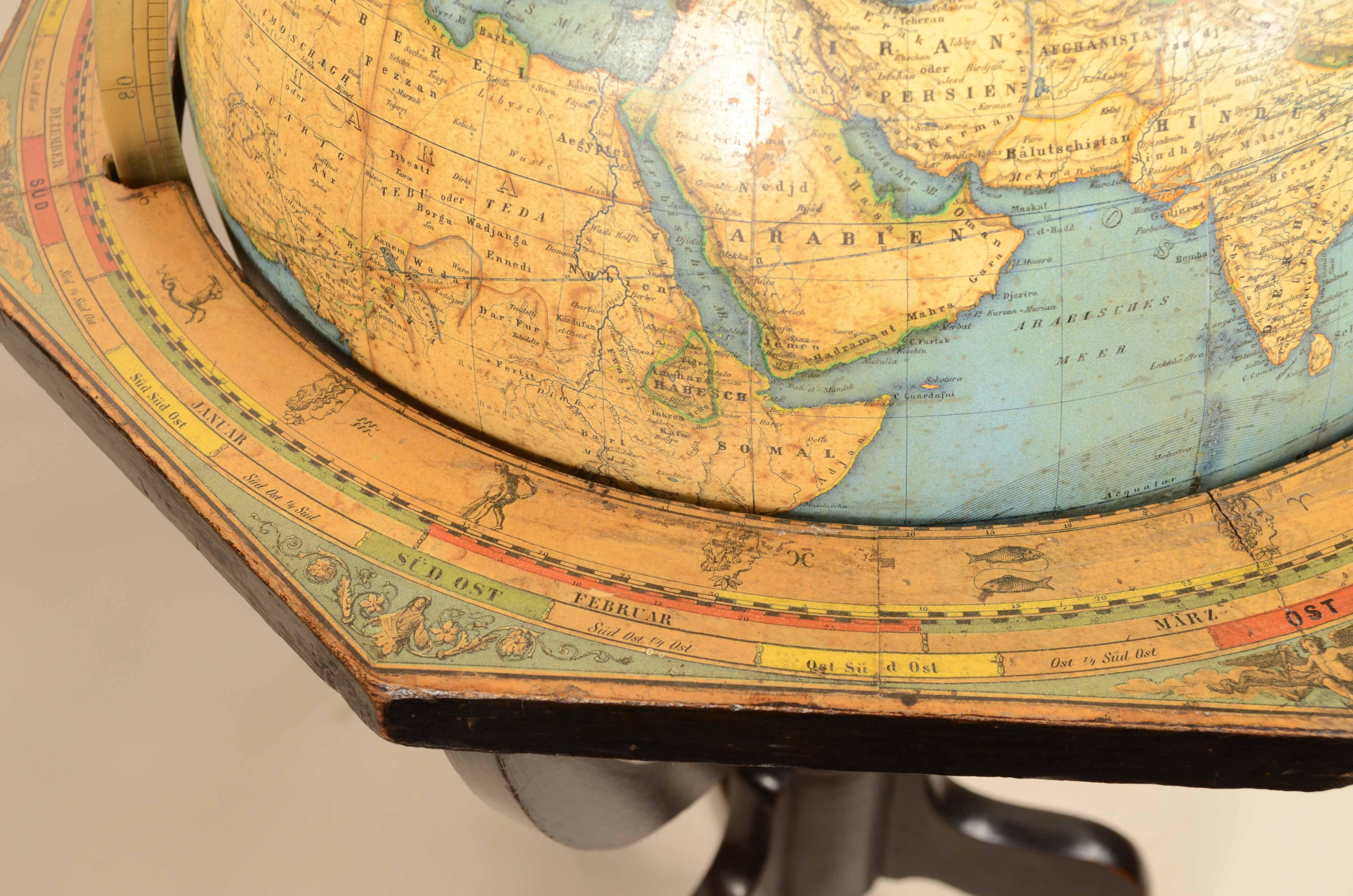 1868s globo terrestre edito da Verlag Dietrich Reimer dal cartografo Carl Adami in vendita 3