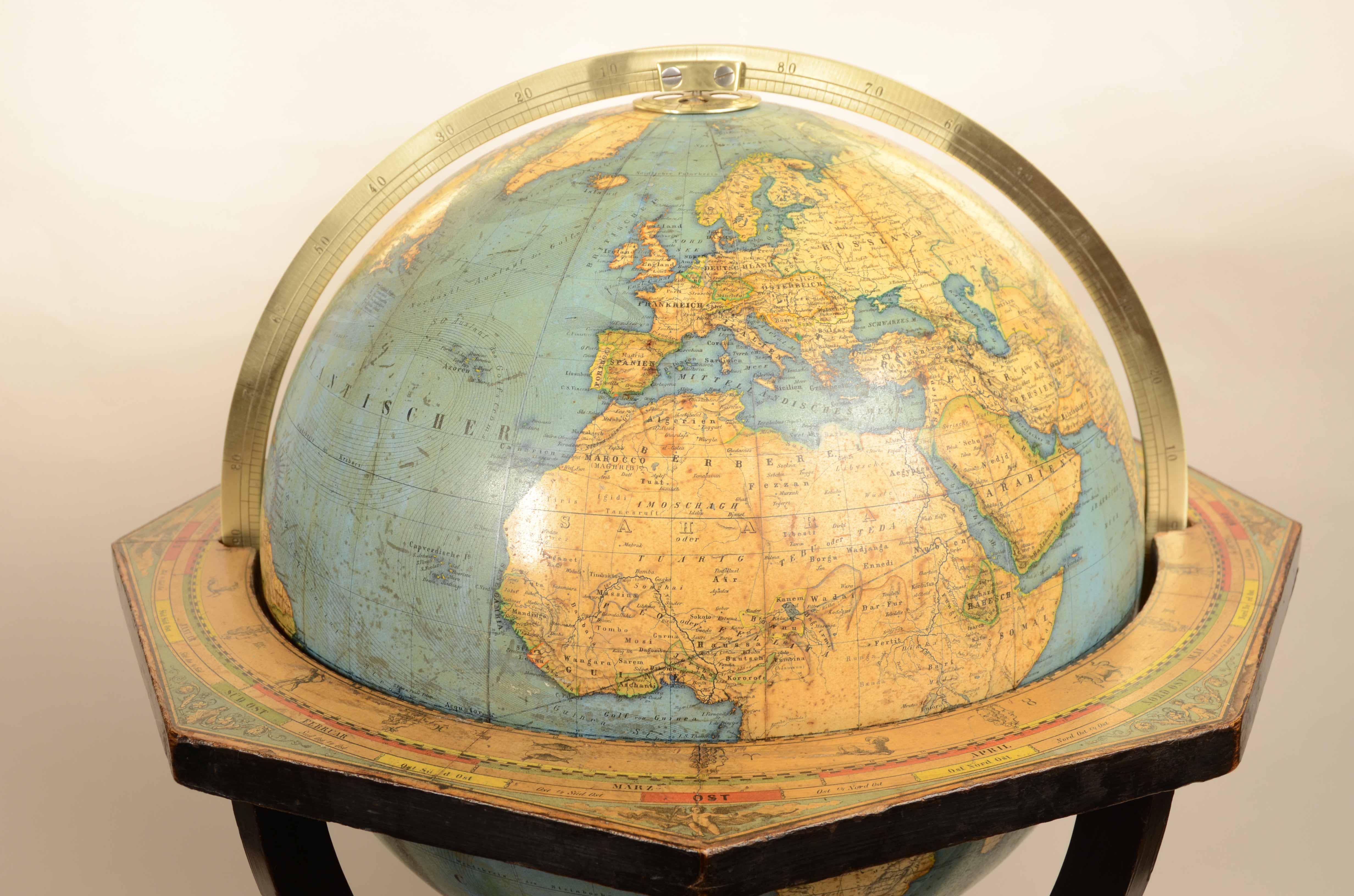 1868s globo terrestre edito da Verlag Dietrich Reimer dal cartografo Carl Adami in vendita 4